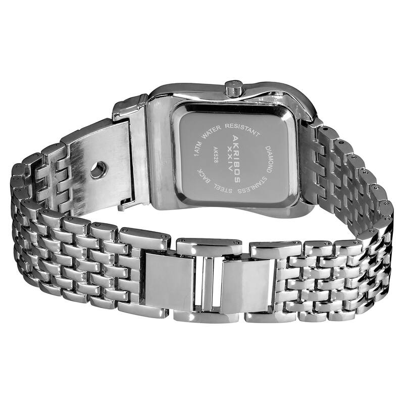 Akribos XXIV Women's Quartz Diamond Silver-Tone Bracelet Watch Set