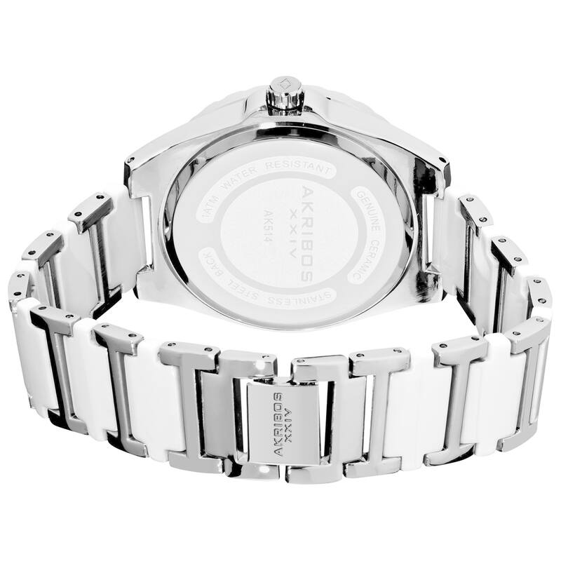 Akribos XXIV Women's Quartz Diamond Silver-Tone Bracelet Watch Set