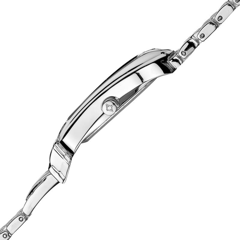 Akribos XXIV Women's Quartz Diamond Silver-Tone Bracelet Watch Set