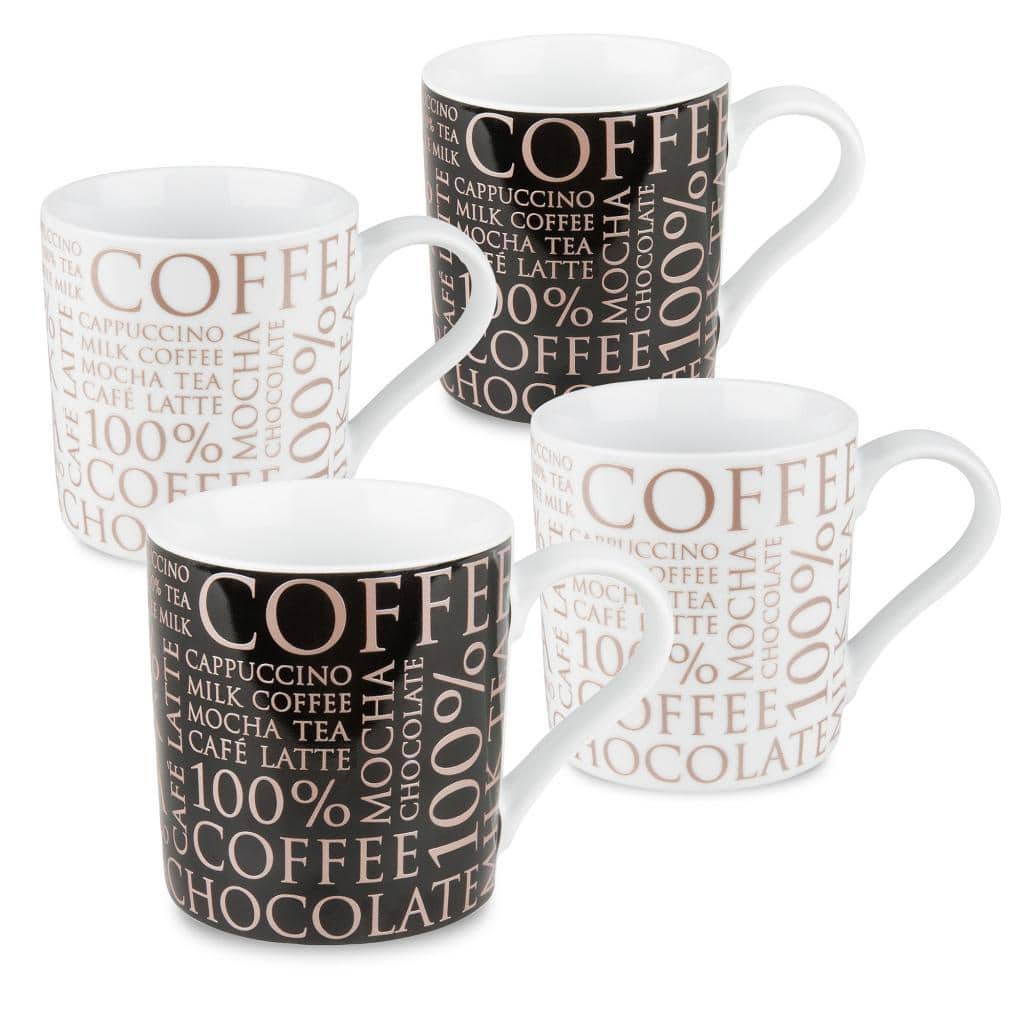 Konitz 100-percent Coffee White and Black (Set of 4)
