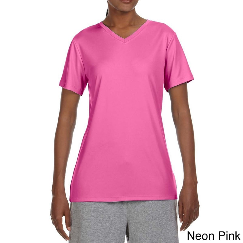 Hanes Womens Cool Dri V neck T shirt