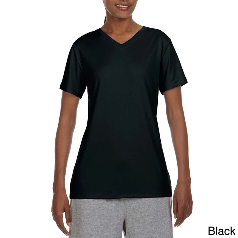 Hanes Women's Cool DRI V-neck T-shirt 