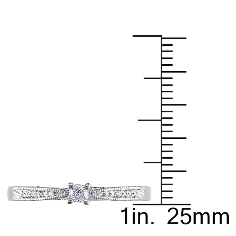 Miadora Sterling Silver Diamond Promise Ring