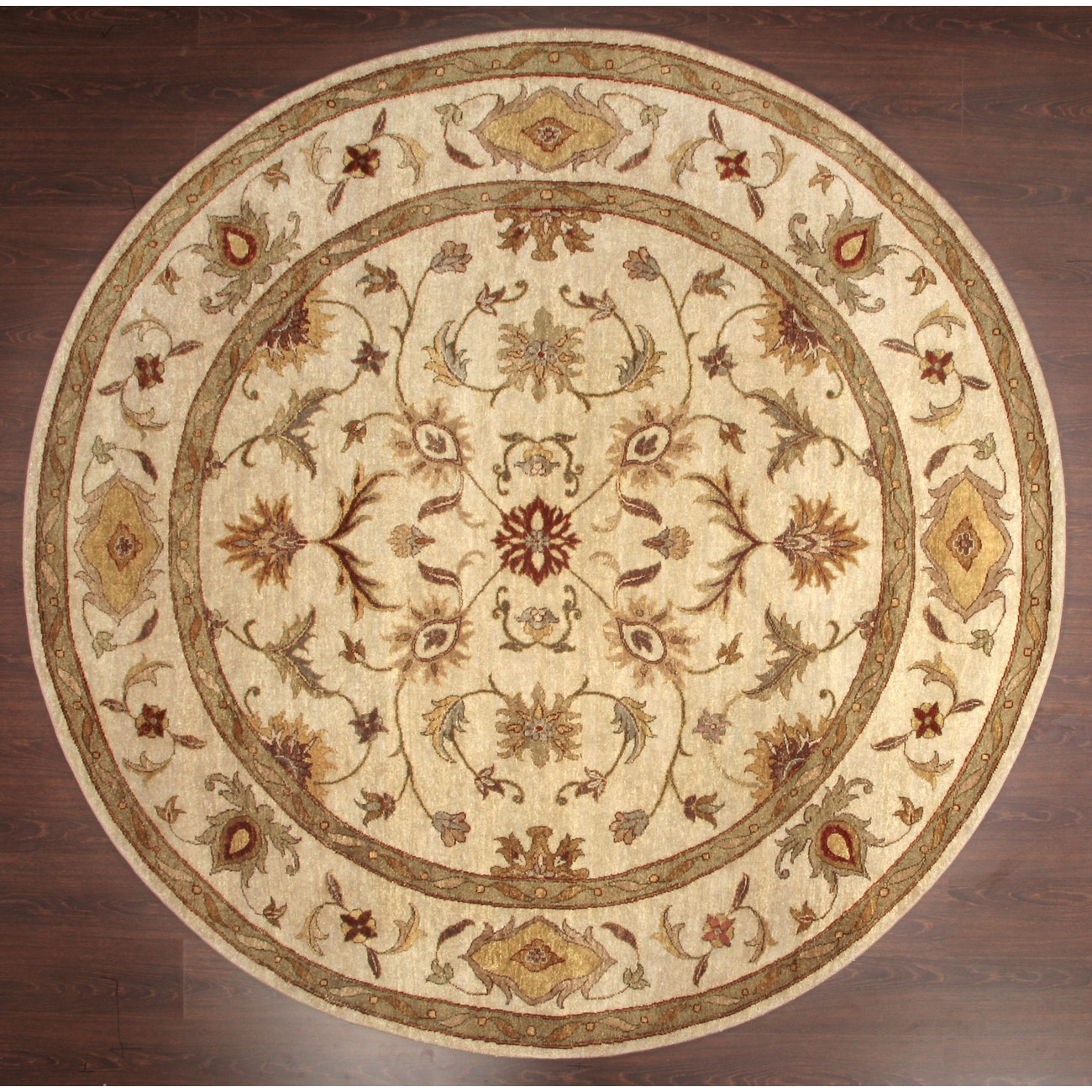 Hand knotted Ziegler Beige Vegetable Dyes Wool Rug (8 Round)