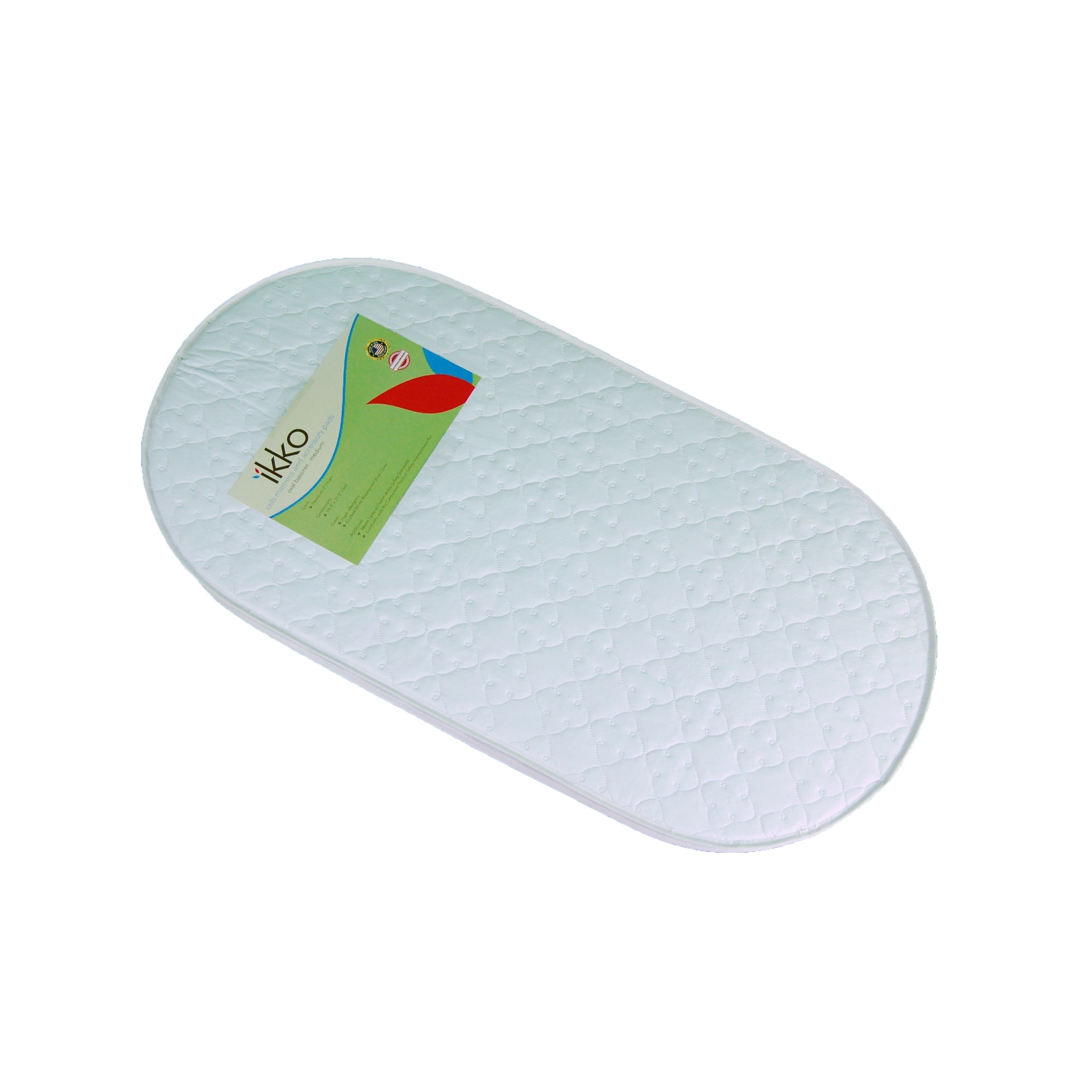 Ikko Oval Medium Bassinet Mattress Pad In White