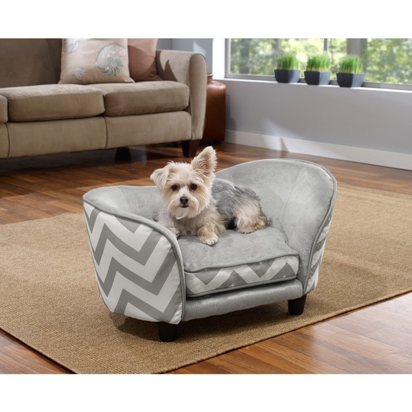 Enchanted Home Pet Ultra Plush Chevron Snuggle Pet Sofa Bed