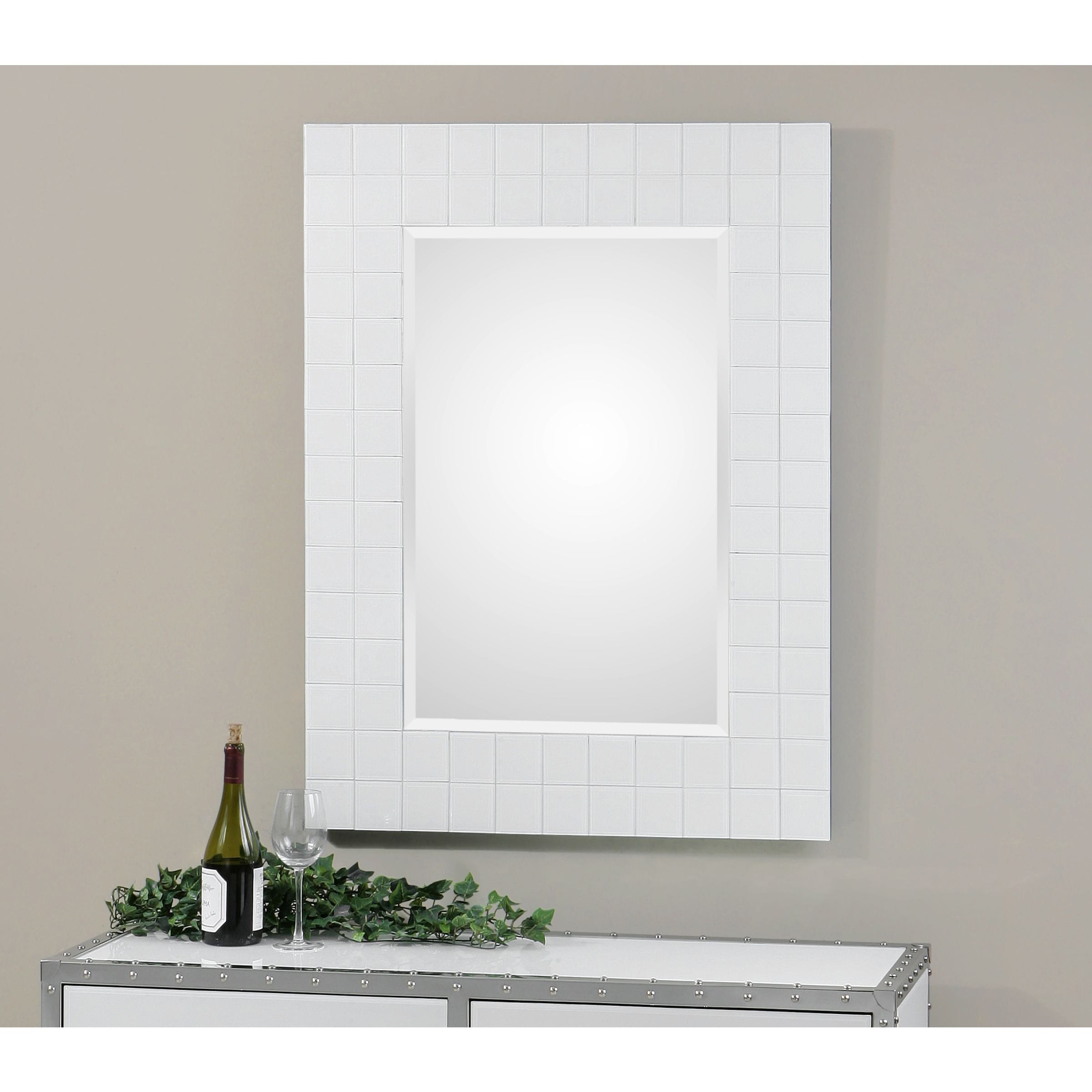 Brooks Gloss White Mosaic Mirror