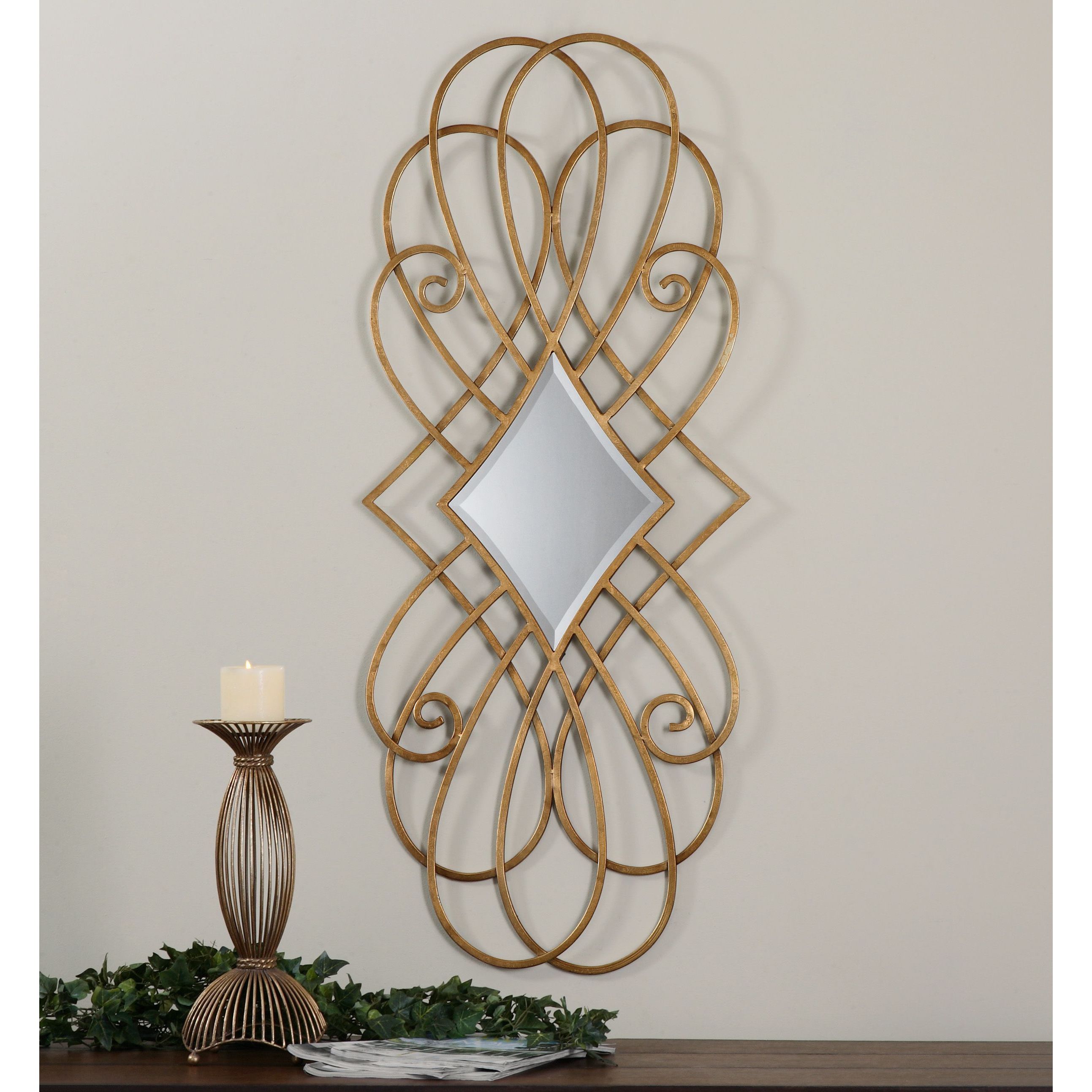 Lilou Decortive Iron Gold Leaf Iron Mirror