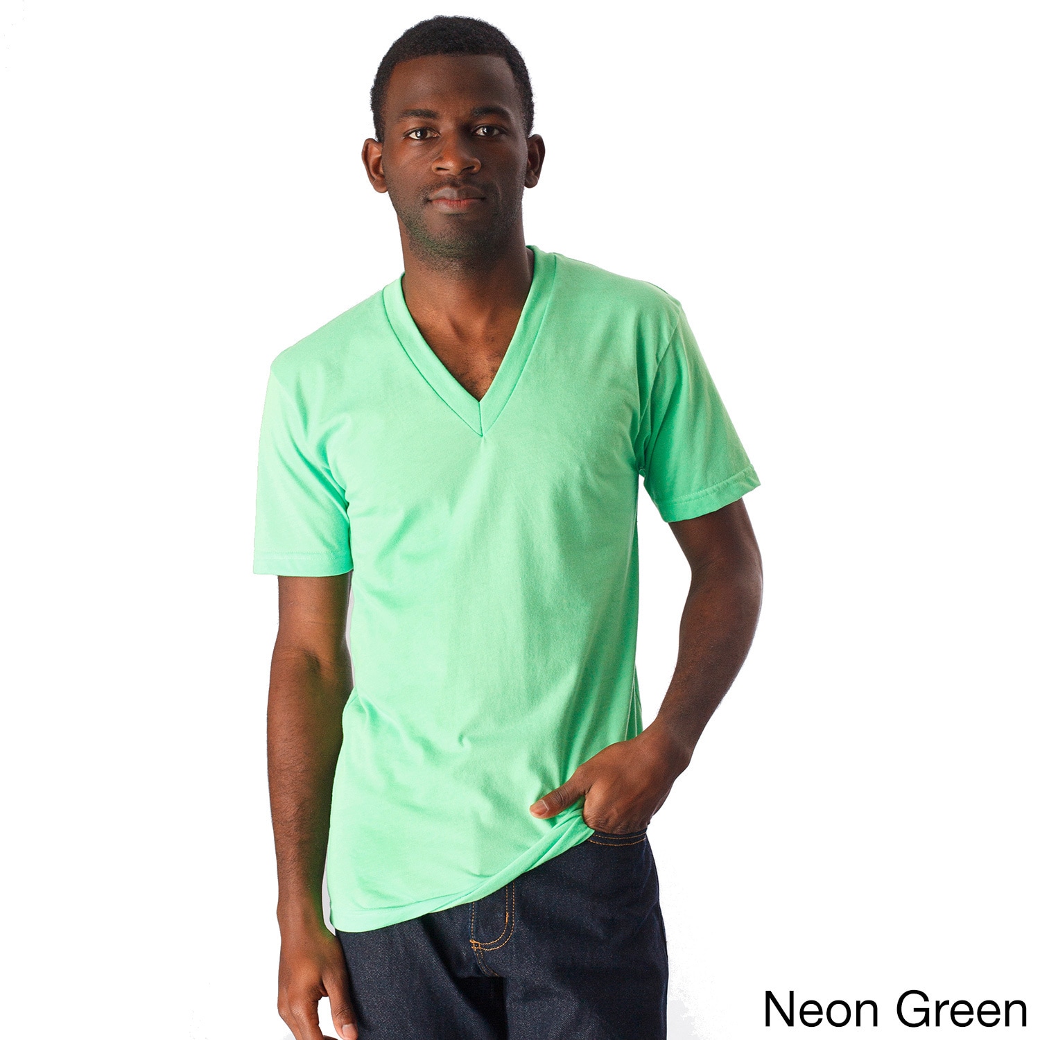 American Apparel Unisex Poly cotton Short Sleeve V neck