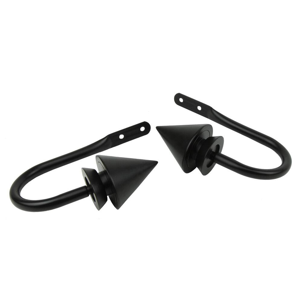 InStyleDesign Summit Curtain Holdback J-hooks and Finials Pair (Set of 2) - n/a