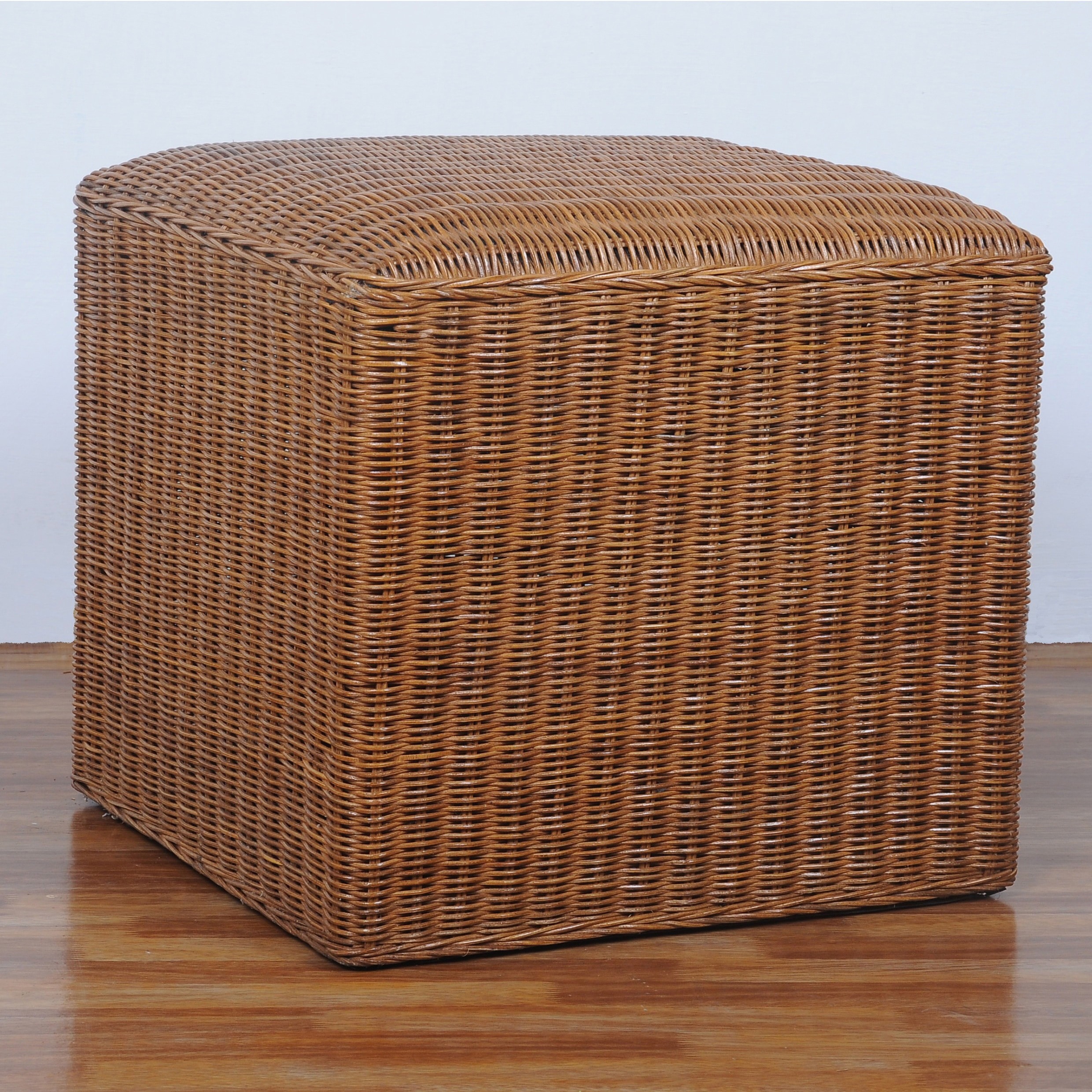 International Caravan Campbell Square Hand woven Abaca Storage Ottoman With Cushioned Top
