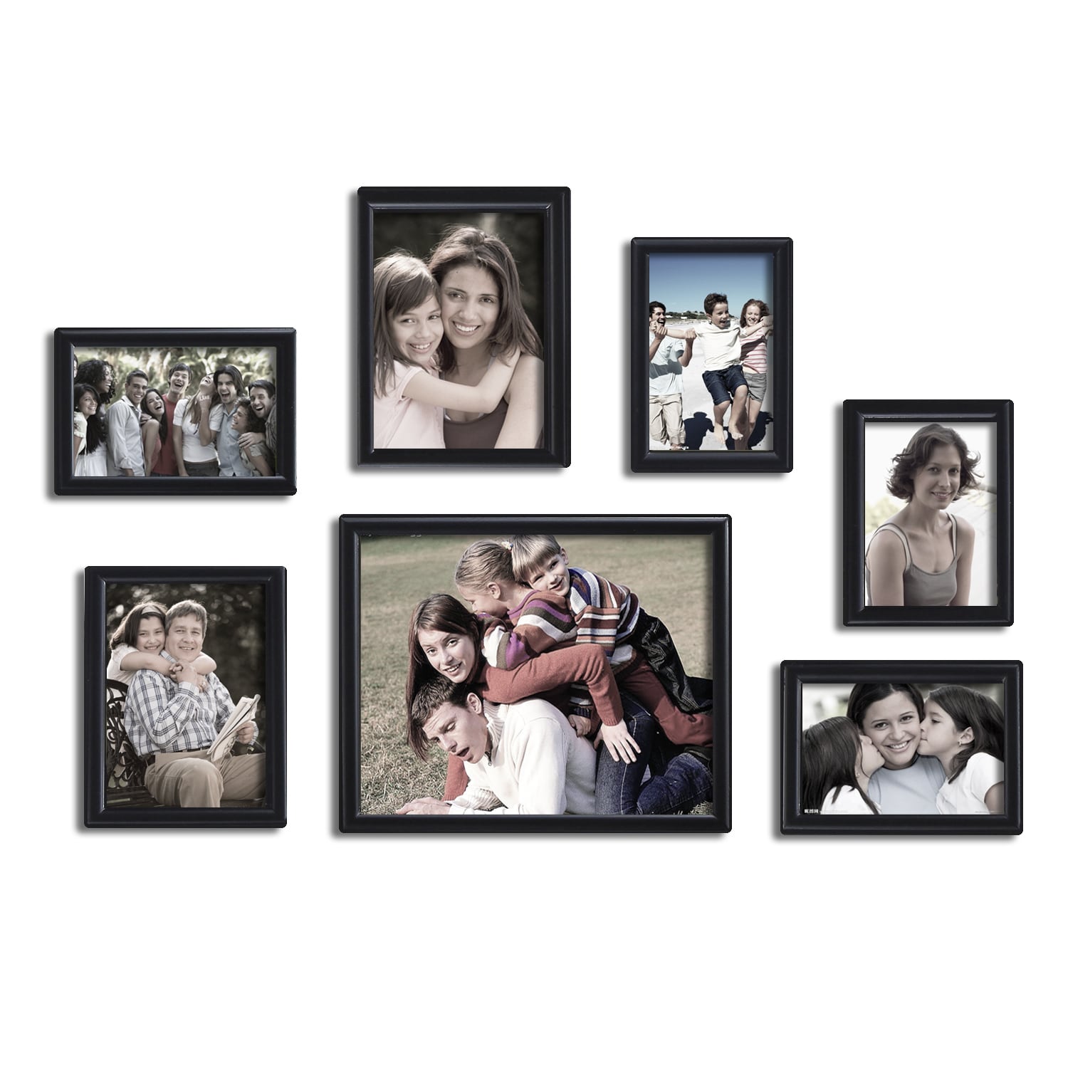 Adeco Adeco 7 Pieces Picture Frame Set Black Size 4x6