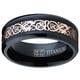 preview thumbnail 1 of 4, Oliveti Men's Black Plated Titanium Carbon Fiber and Rose Goldplated Celtic Dragon Inlay Ring