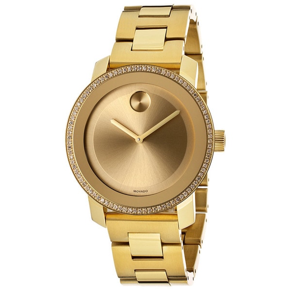 movado gold diamond ladies watch