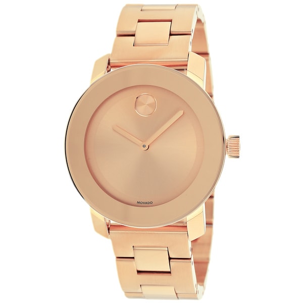 Shop Movado Bold Rose Dial Rose Gold Ion-plated Watch - Free Shipping ...