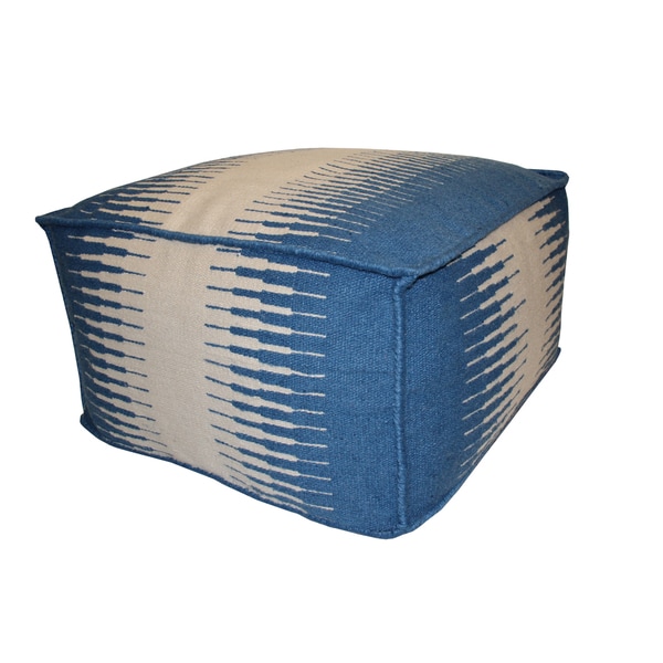 Shop Handmade Blue and White Outdoor Pouf Ottoman (United States