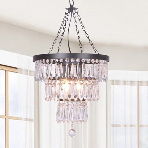 Antique Bronze Valentina 3-light Crystal Chandelier