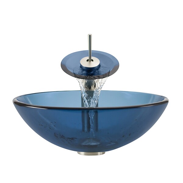 Shop Polaris Sinks Chrome Aqua Glass Vessel Sink and Faucet Free