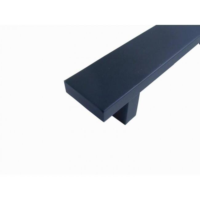 Contemporary 16inch Matte Black Rectangular Bar Pull Handles