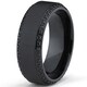 preview thumbnail 3 of 4, Blackplated Titanium Mens Black CZ Comfort Fit Wedding Band (8 mm)