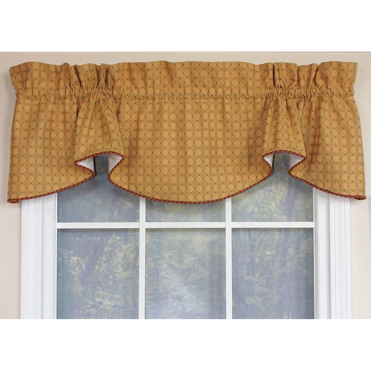 Jester's Court Mustard 'M' Window Valance