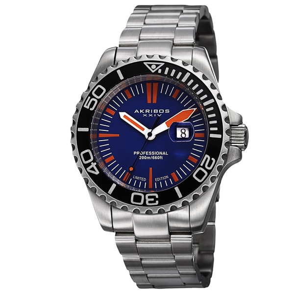 Akribos XXIV Mens Divers Quartz Date Blue Bracelet Watch   16276740