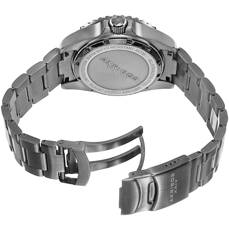 Akribos XXIV Men's Divers Quartz Date Orange Bracelet Watch