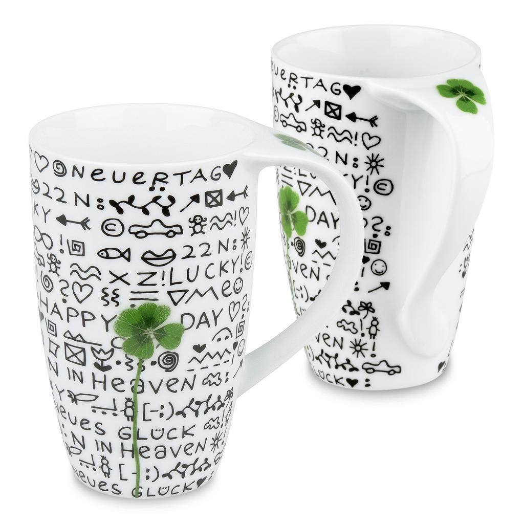Konitz New Day New Luck Shamrock Mugs (Set of 2)