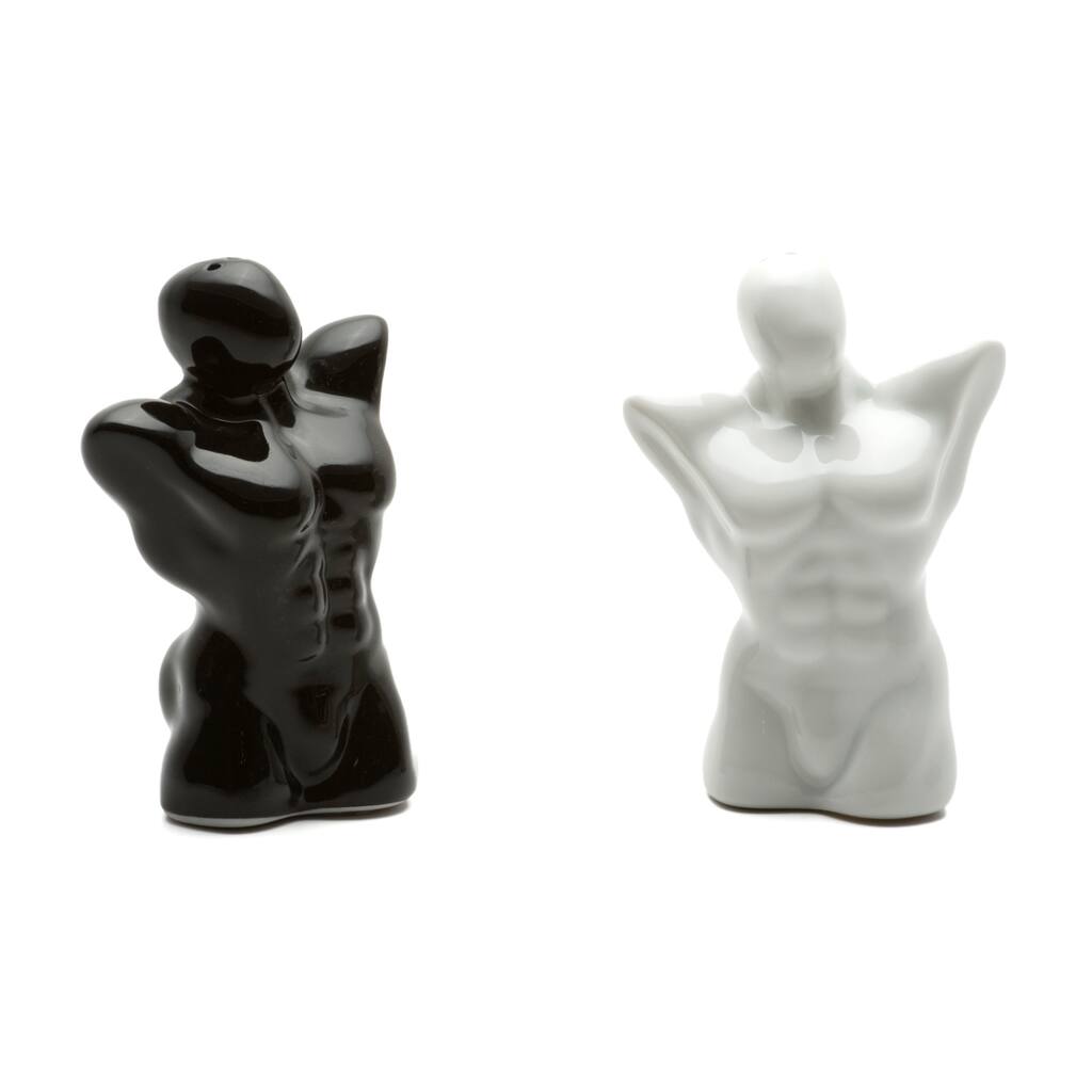 Red Vanilla Opposites Muscle Man Salt and Pepper Set