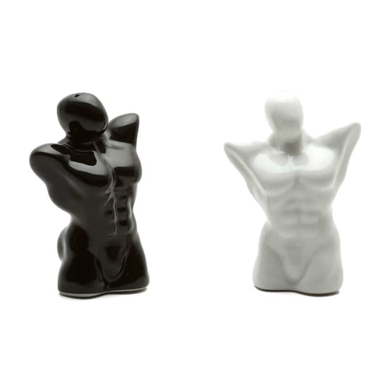 Red Vanilla Opposites Muscle Man Salt and Pepper Set