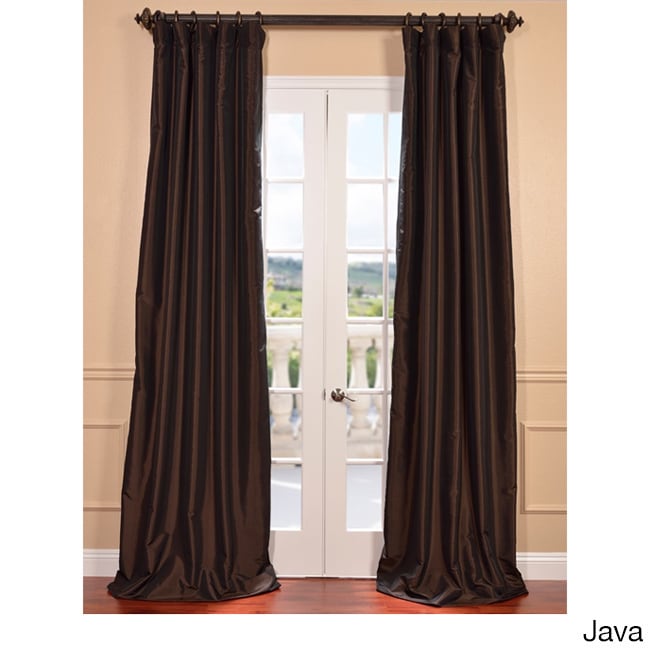 Faux Silk Taffeta Solid Blackout Curtain Panel