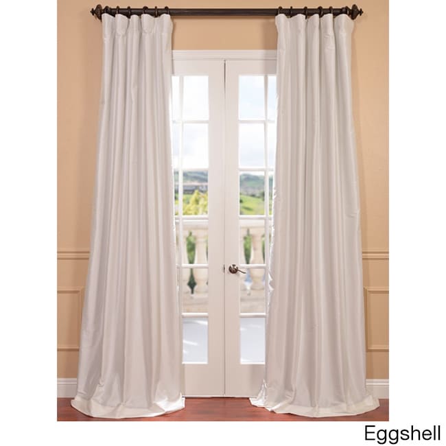 Eff Faux Silk Taffeta Solid Blackout Curtain Panel Ivory Size 50 X 84