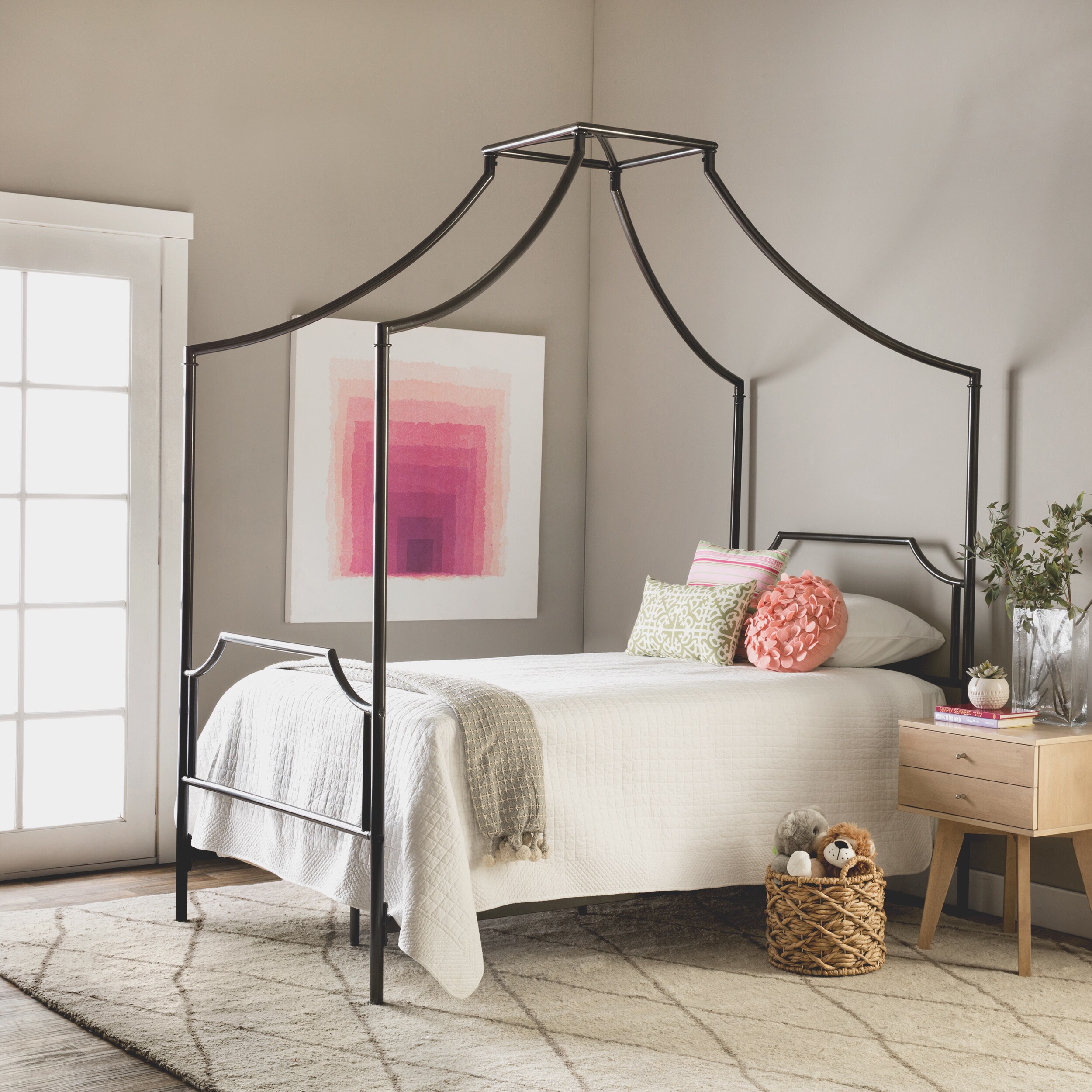 Bailey Twin Size Metal Canopy Bed