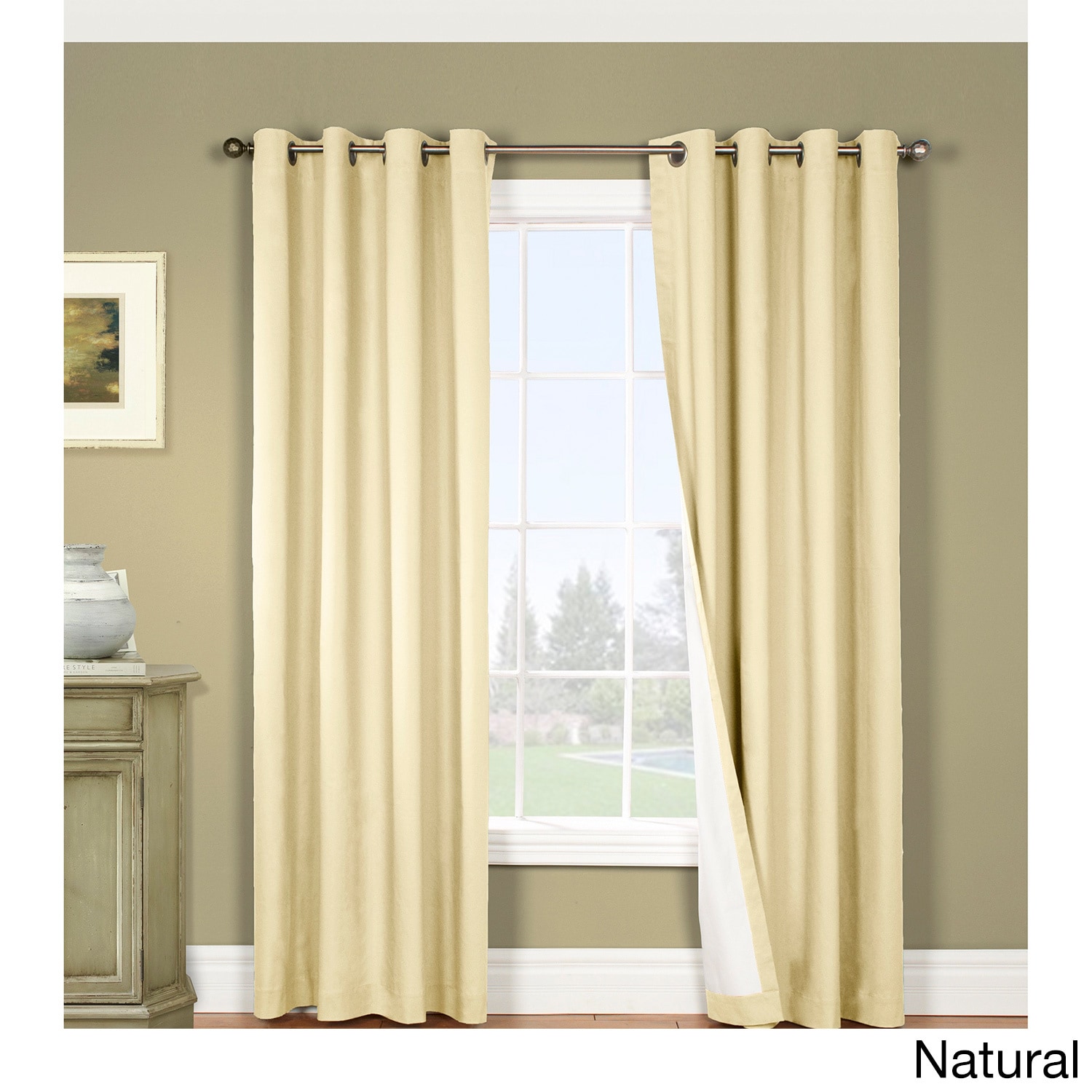 Four Seasons Backout Magnetic Grommet Top Curtain Panel Pair