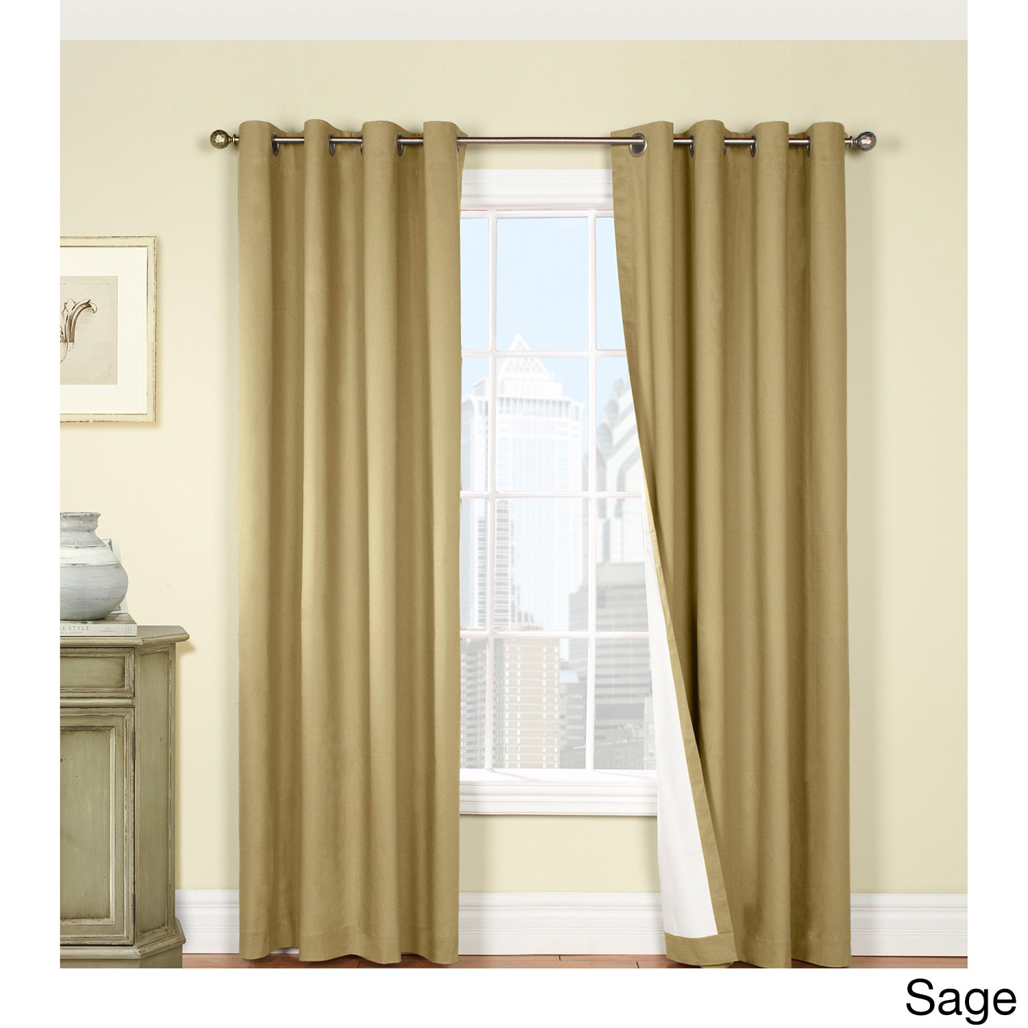 Four Seasons Backout Magnetic Grommet Top Curtain Panel Pair