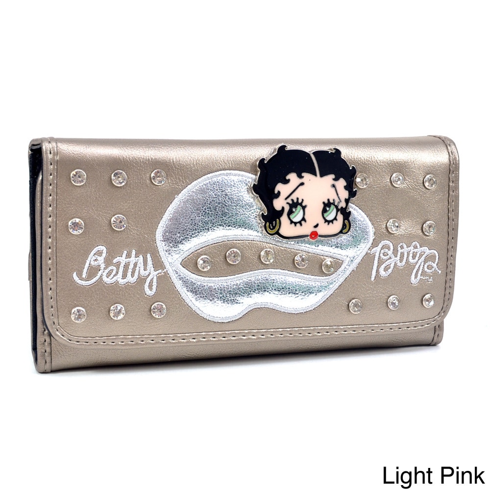 Betty Boop Kiss Design Rhinestone Checkbook Wallet