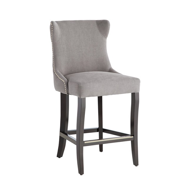 Barbuda Grey Linen Counter Stool