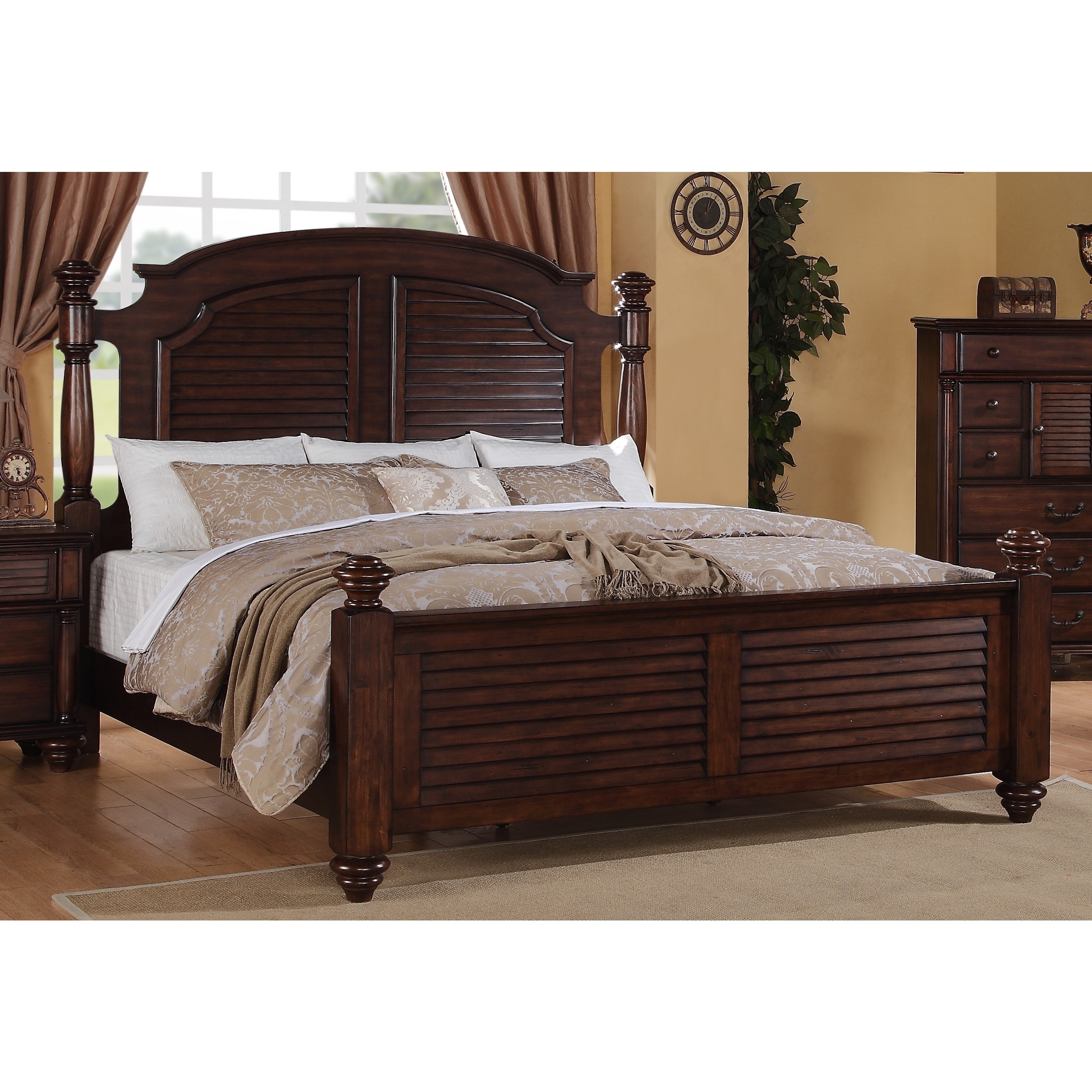 Duval Distressed Mahogany Post Bed