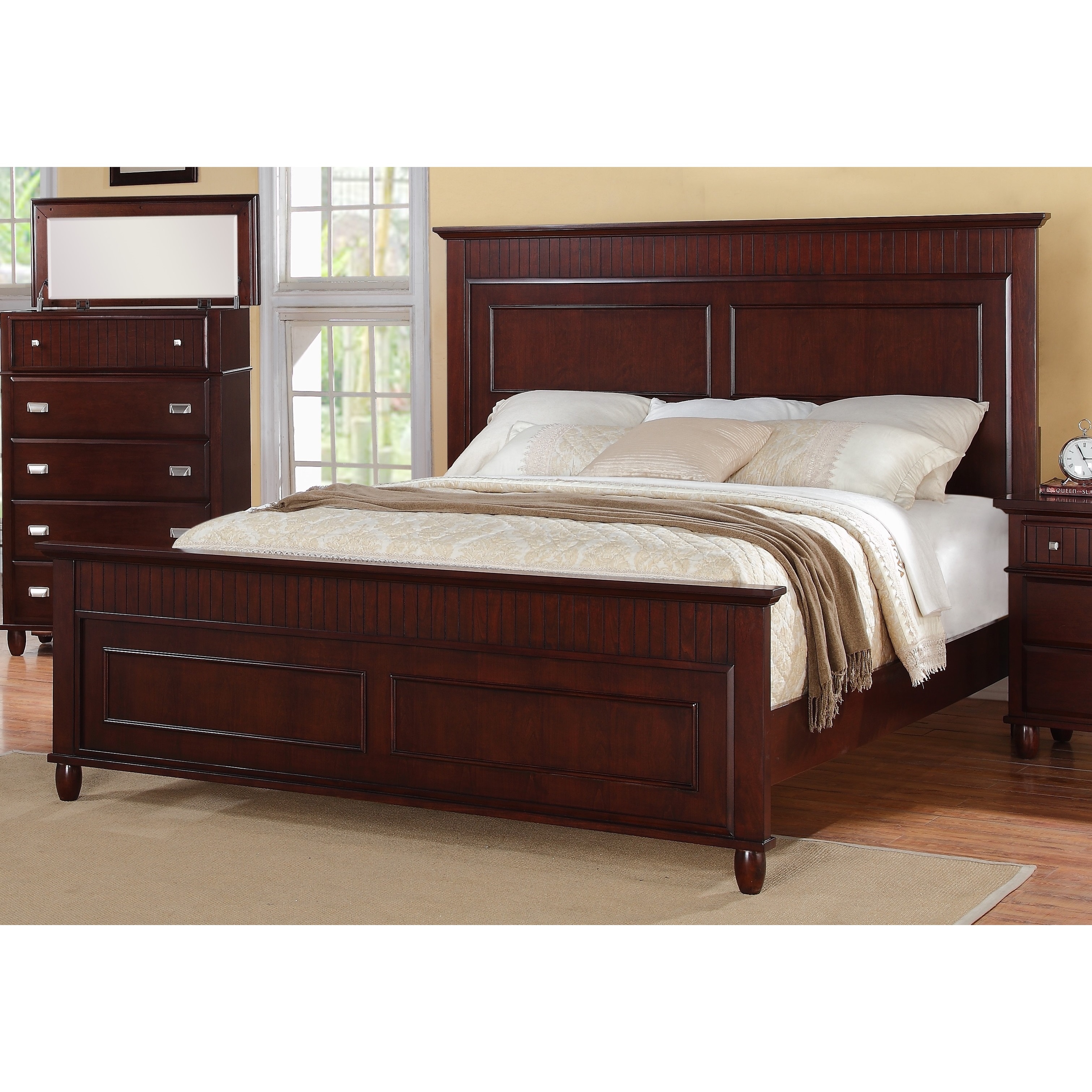 Sutton Rich Cherry Panel Bed