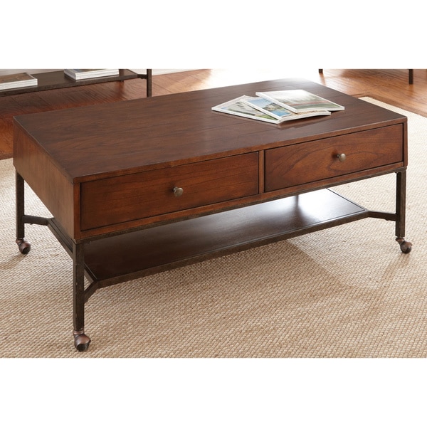 Hammond Medium Cherry 2 Drawer Coffee Table With Casters By Hammond Medium Cherry 2 Drawer Coffee Table With Casters By Greyson Living