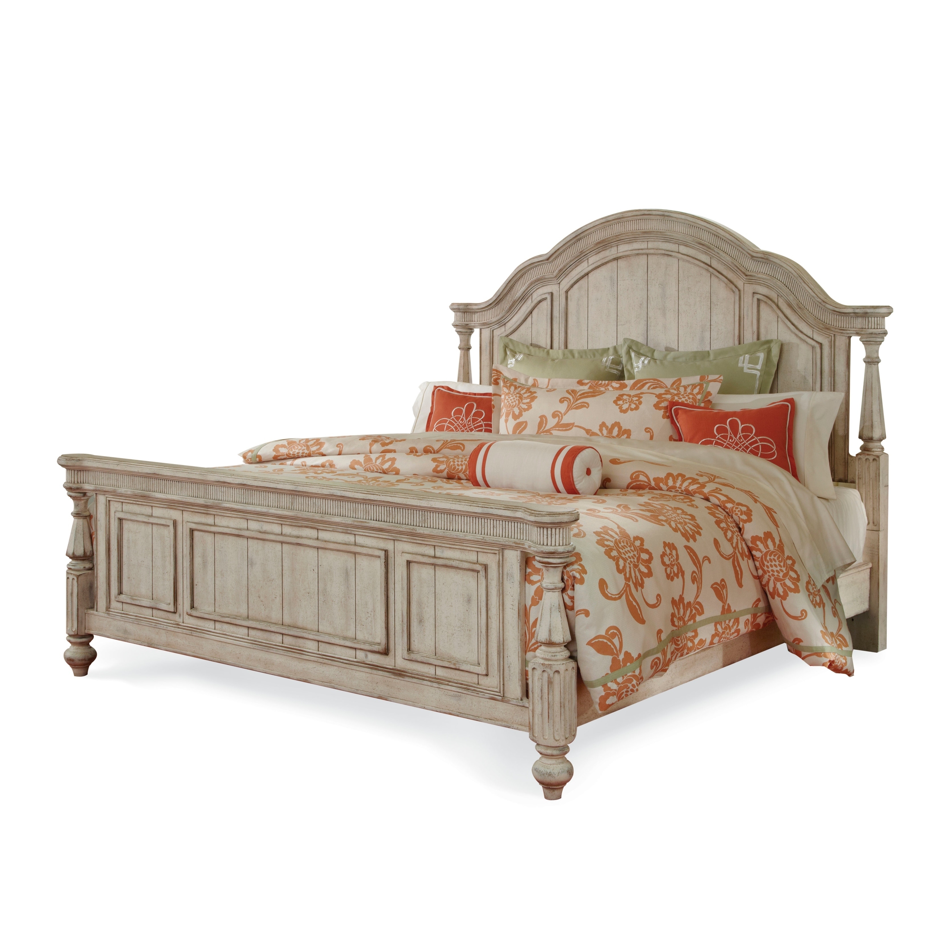 Art Queen Linen Finish Panel Bed Off White Size Queen