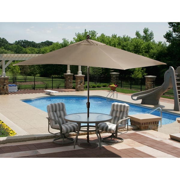 Caspian Rectangular Market Umbrella Swim Time Patio Umbrellas