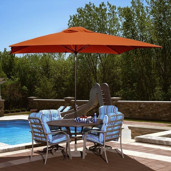 Shop Black Friday Deals On Caspian 8 Ft X 10 Ft Rectangular Market Umbrella Base Not Included Overstock 9087465 Red