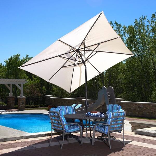 Shop Black Friday Deals On Caspian 8 Ft X 10 Ft Rectangular Market Umbrella Base Not Included Overstock 9087465 Red