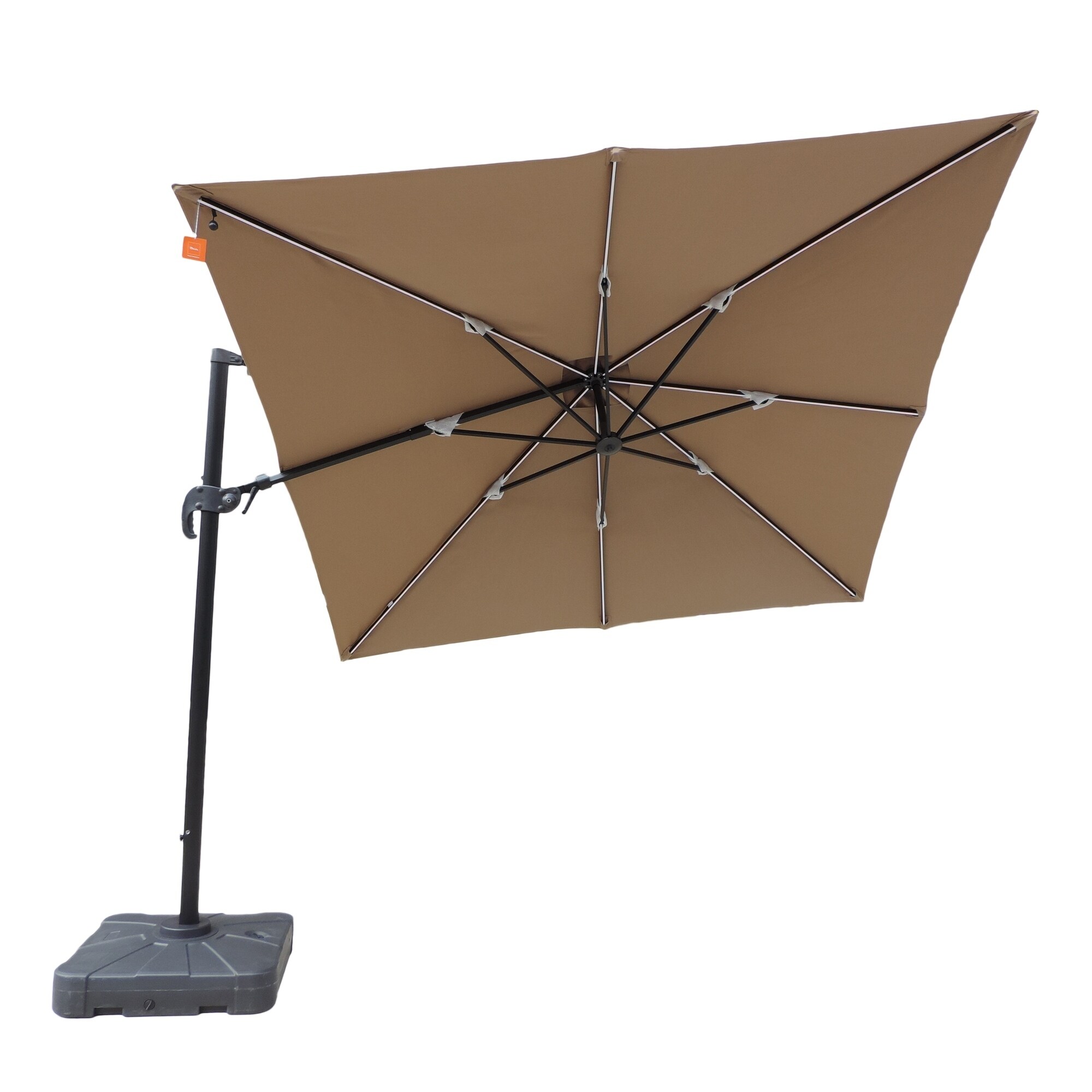 Shop Black Friday Deals On Santorini Ii Fiesta 10 Ft Square Cantilever Solar Led Umbrella Sunbrella Acrylic Overstock 9087467