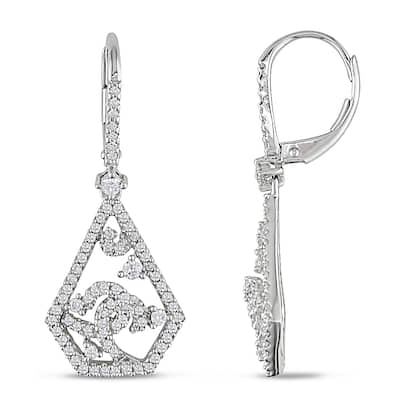 Miadora Signature Collection 14k White Gold 3/4ct TDW Diamond Dangle Earrings