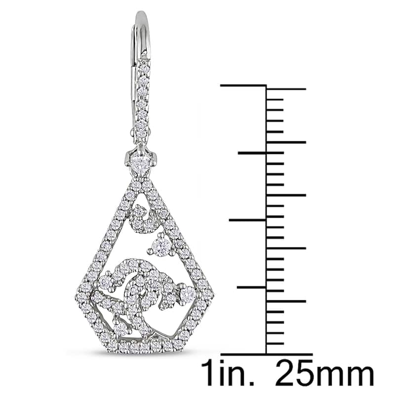 Miadora Signature Collection 14k White Gold 3/4ct TDW Diamond Dangle Earrings