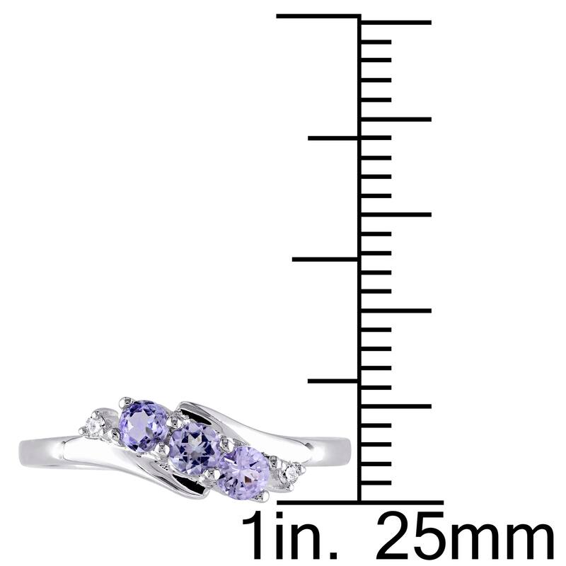 Miadora 10k White Gold Tanzanite and Diamond Accent Three-Stone Ring