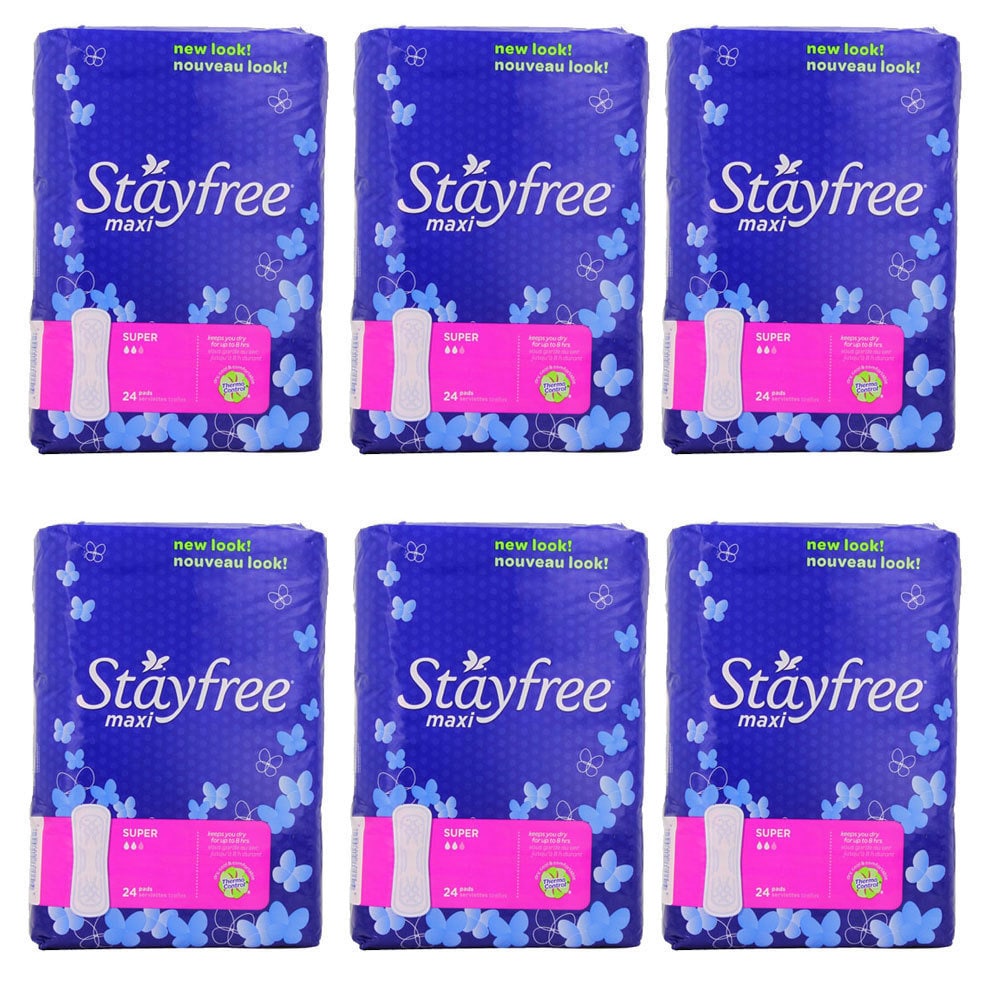 Stayfree 24 count Super Maxi Pads (pack Of 6)