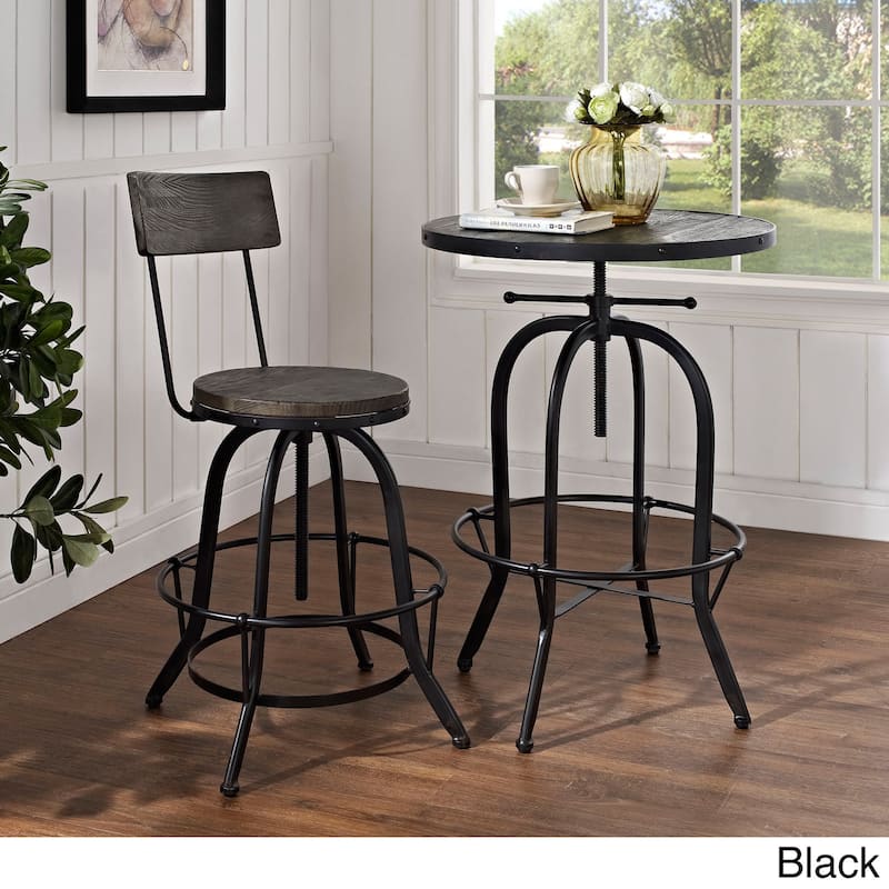 Carbon Loft Richard Wood and Metal Bar Stool